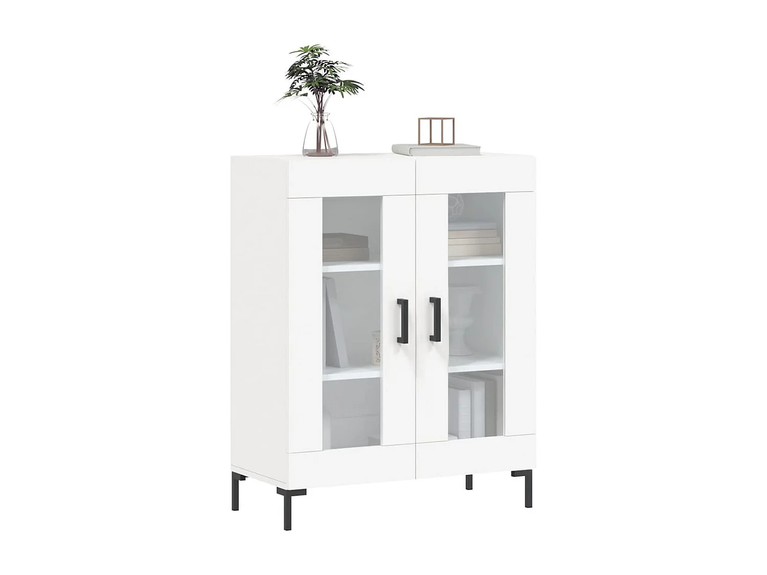 Buffet blanc 69,5x34x90 cm bois d'ingénierie