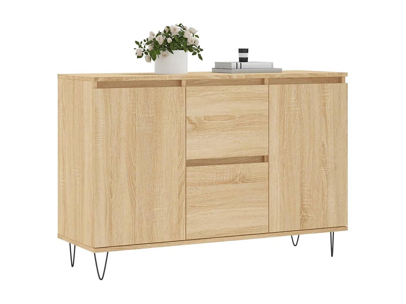 Buffet chêne sonoma 104x35x70 cm bois d'ingénierie