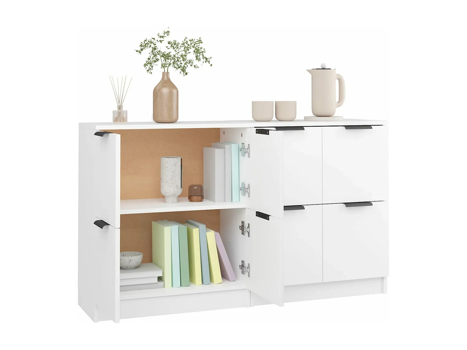 Buffets 2 pièces Blanc 60x30x70 cm Bois d'ingénierie