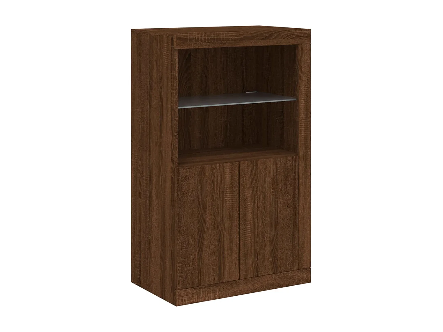 Buffet avec lumières LED chêne marron 162x37x100 cm