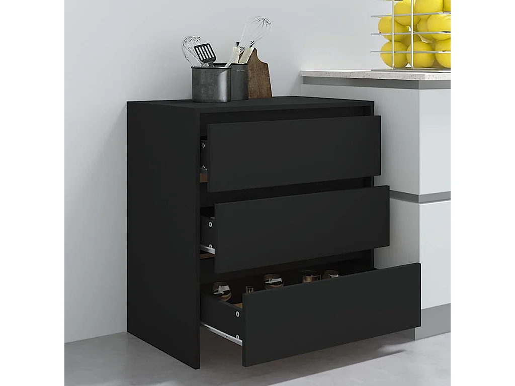 Buffet Noir 70x41x75 cm Aggloméré