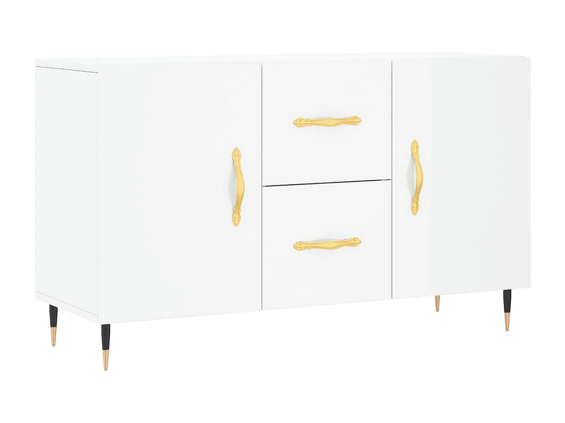 Buffet blanc brillant 100x36x60 cm bois d'ingénierie