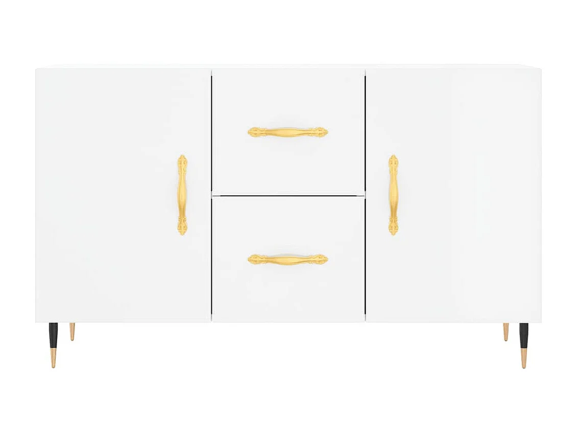 Buffet blanc brillant 100x36x60 cm bois d'ingénierie