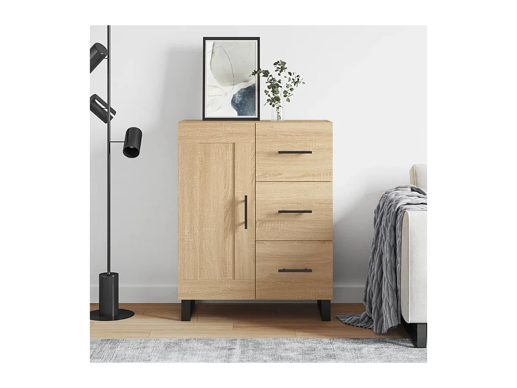Buffet chêne sonoma 69,5x34x90 cm bois d'ingénierie