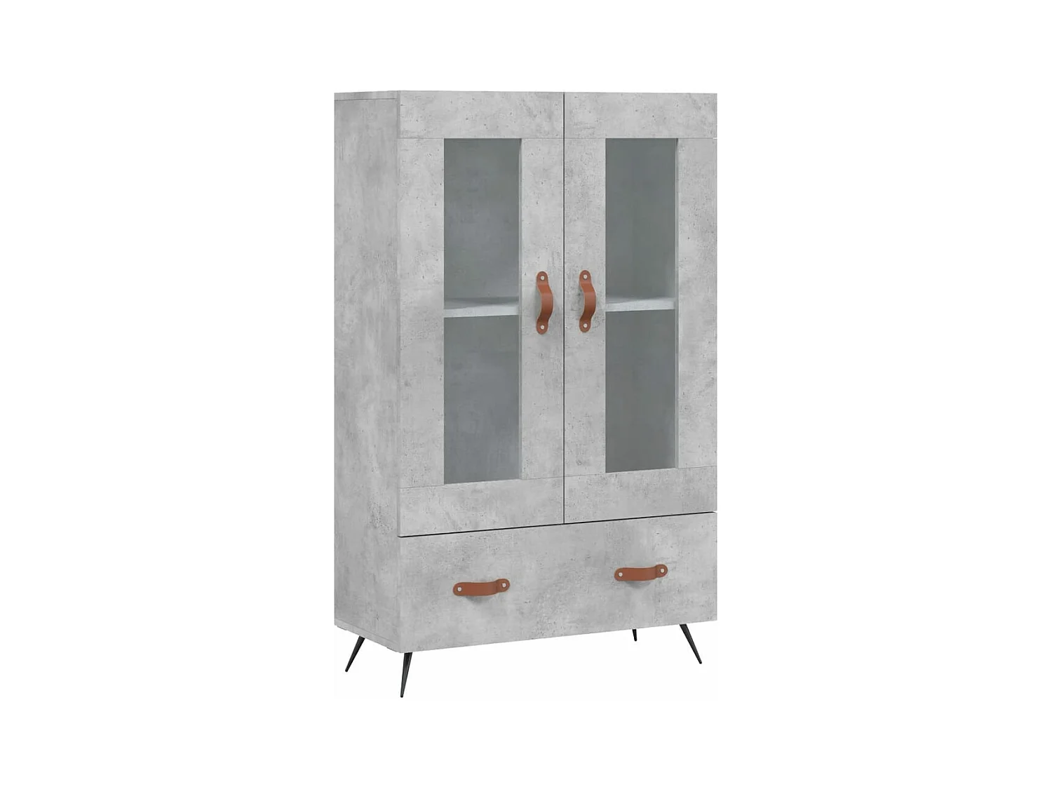 Buffet haut gris béton 69,5x31x115 cm bois d'ingénierie