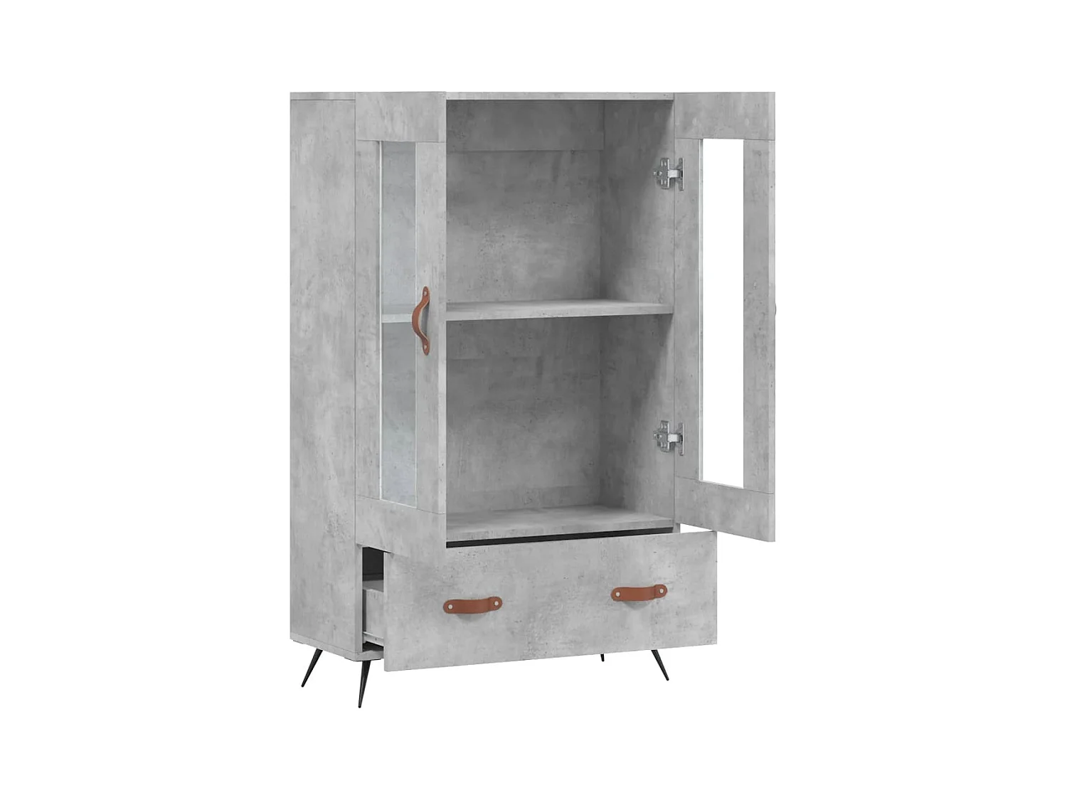 Buffet haut gris béton 69,5x31x115 cm bois d'ingénierie