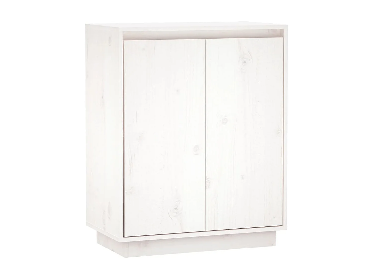 Buffet Blanc 60x34x75 cm Bois massif de pin