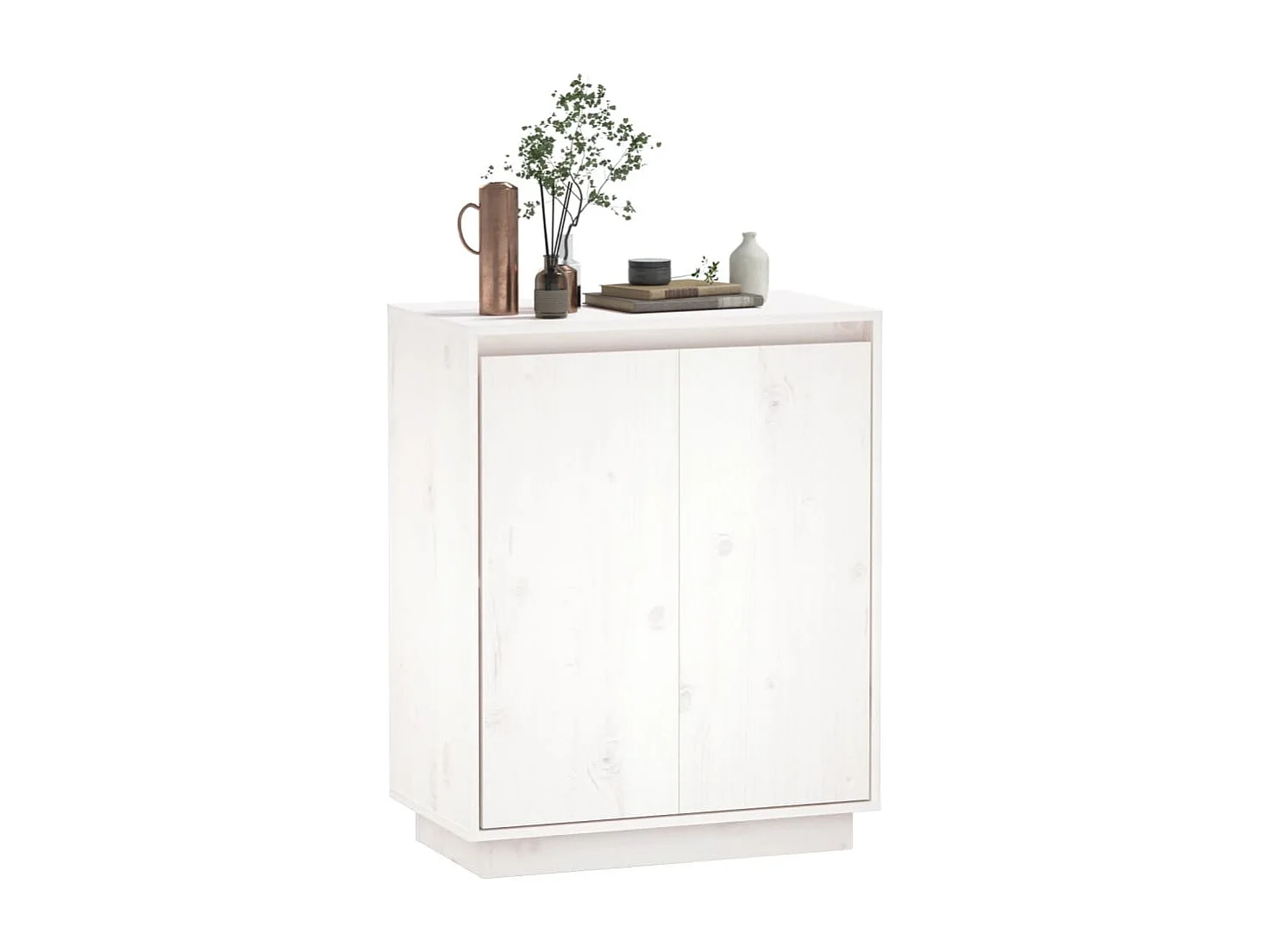 Buffet Blanc 60x34x75 cm Bois massif de pin