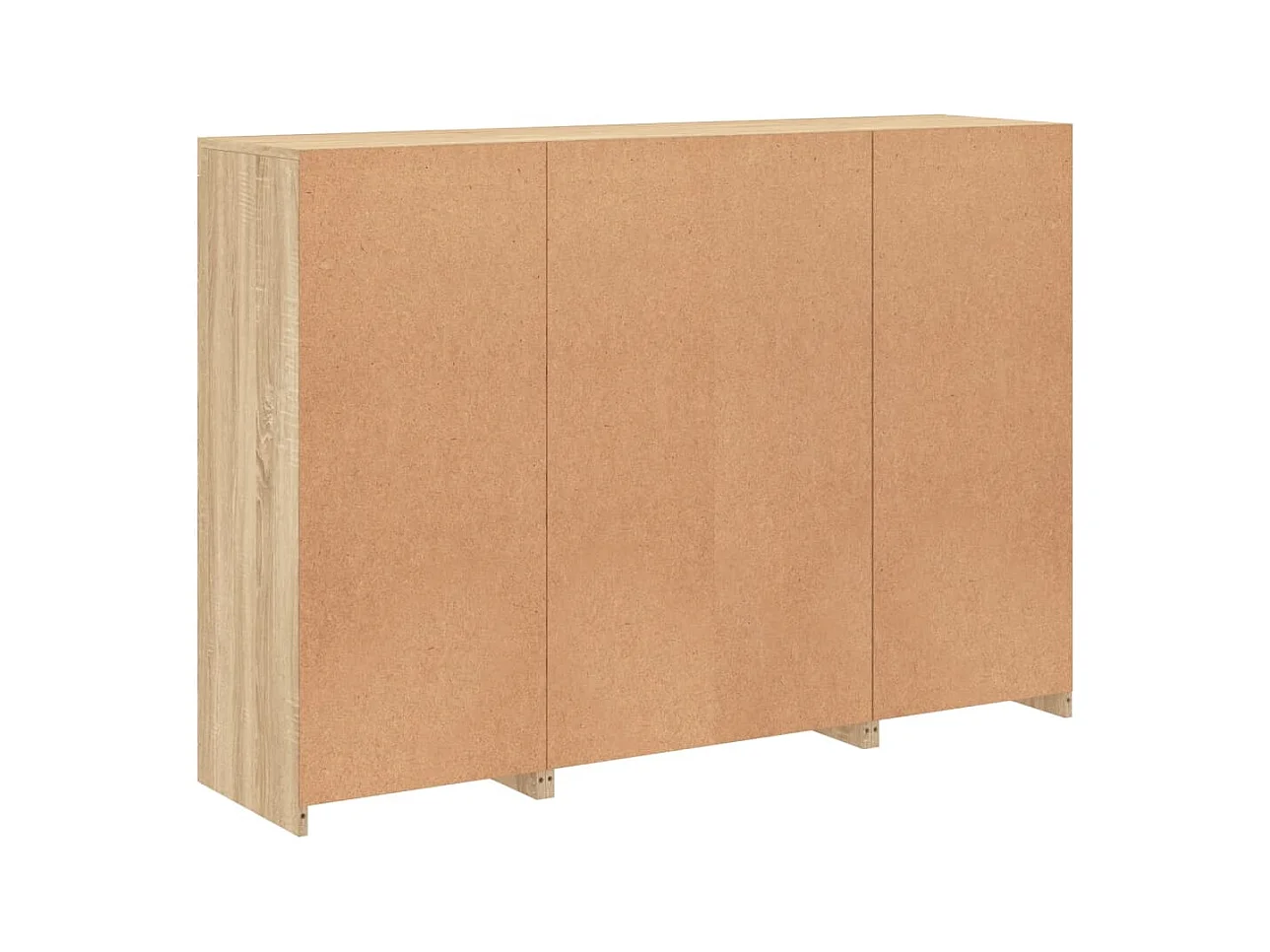 Aparador con luz LED 3 piezas madera de ingeniería roble sonoma