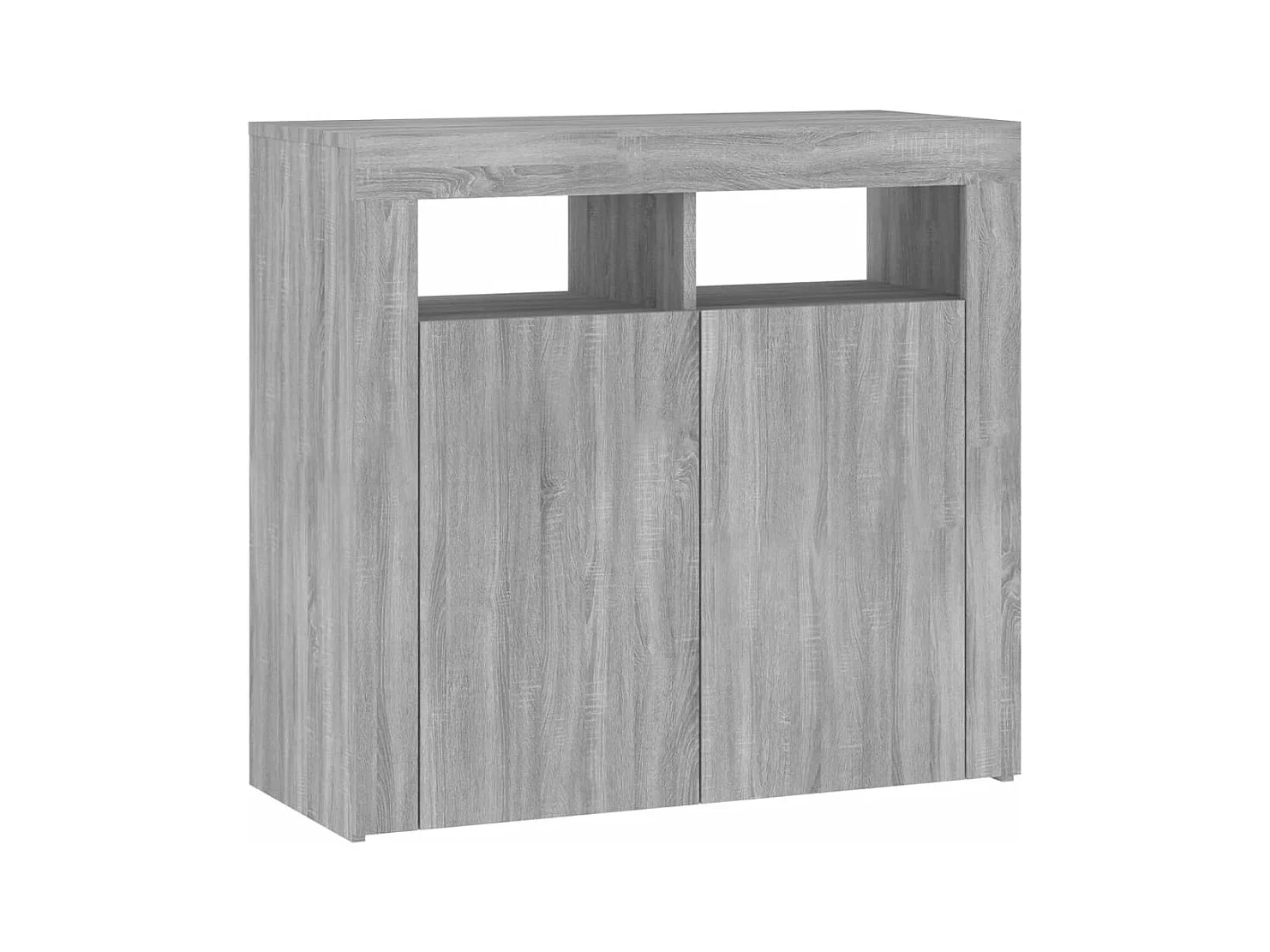 Buffet avec lumières LED sonoma gris 80x35x75 cm