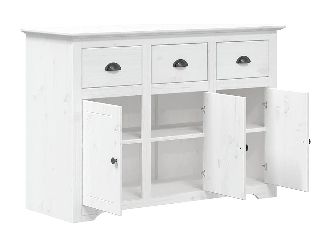 Buffet BODO blanc 115x43x79,5 cm bois massif de pin