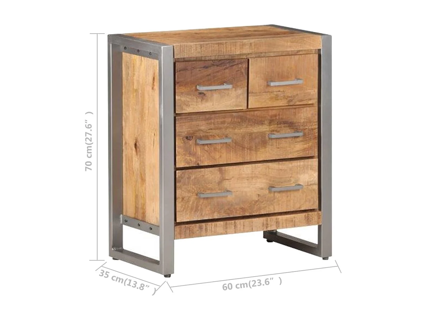 Buffet 60x35x70 cm Bois de manguier brut