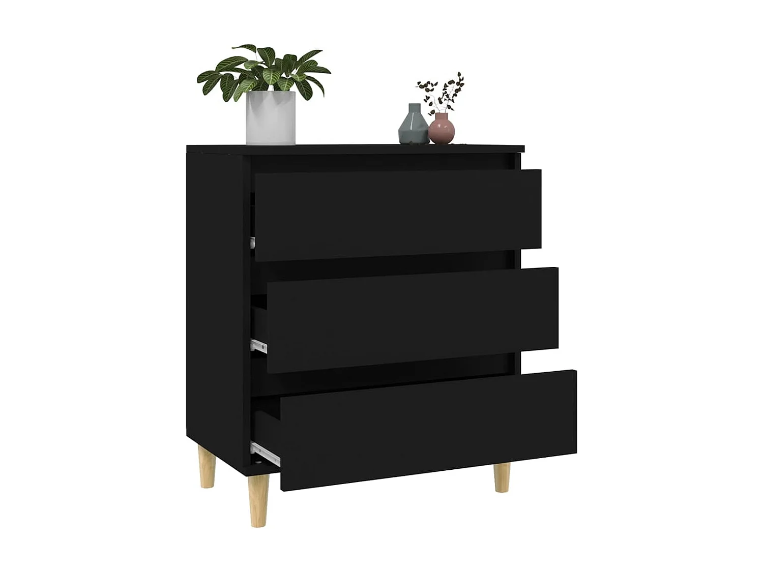Buffet Noir 60x35x70 cm Bois d'ingénierie