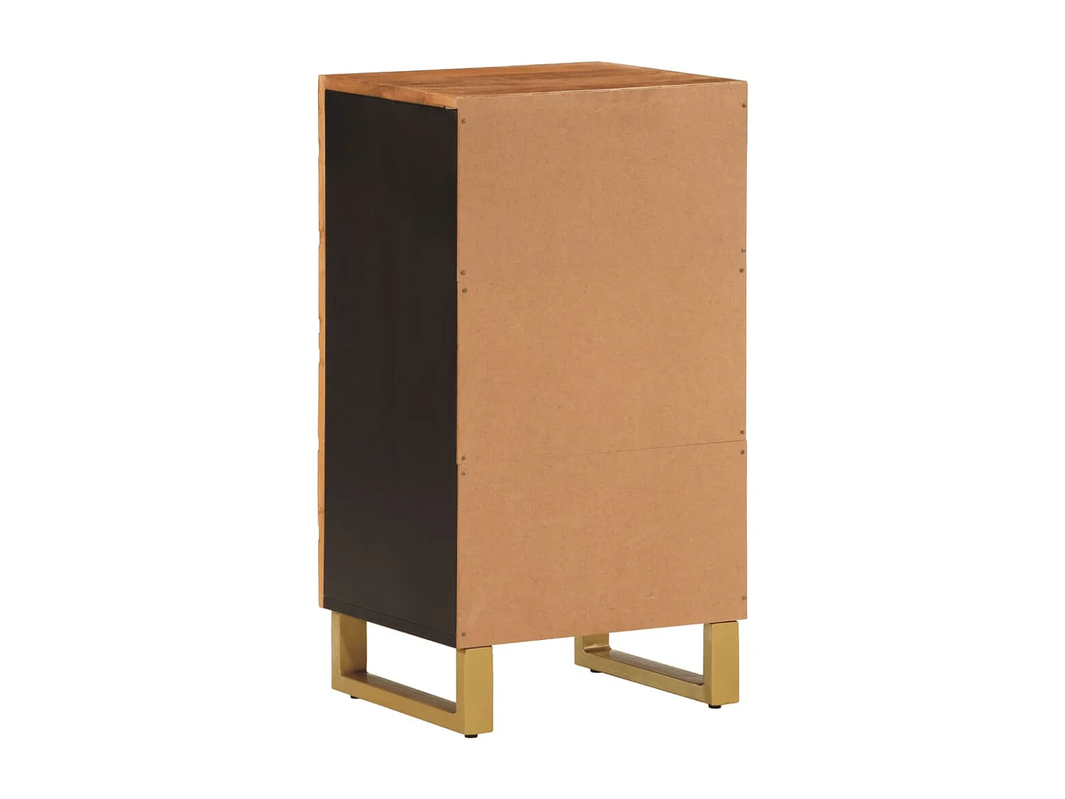 Armoire latérale marron et noir 40x33,5x75 cm bois de manguier