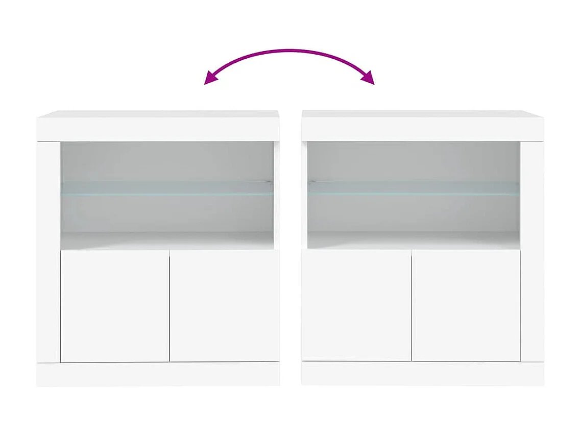 Dressoir met LED-verlichting 60,5x37x67 cm wit