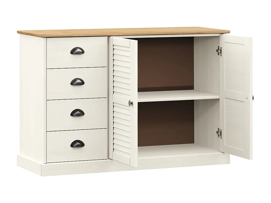 Aparador con cajones VIGO madera maciza pino blanco 113x40x75cm