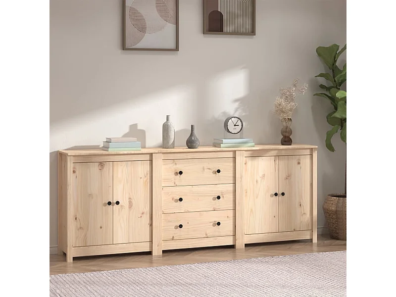 Buffet 210x35x80 cm Bois massif de pin