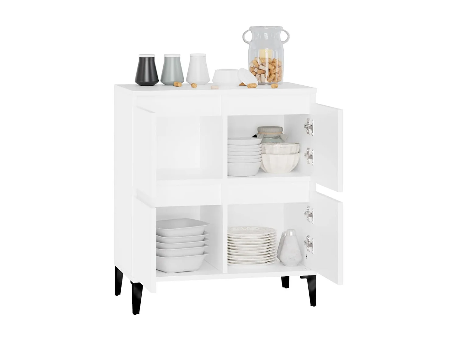 Buffet Blanc 60x35x70 cm Bois d'ingénierie