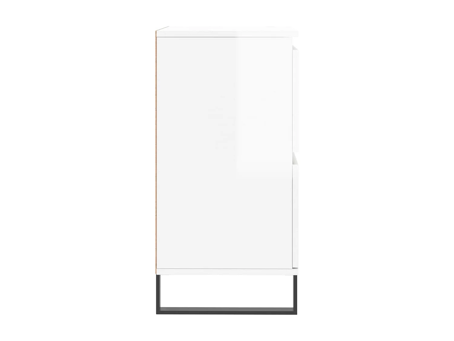 Buffets 2 pièces blanc brillant bois d'ingénierie