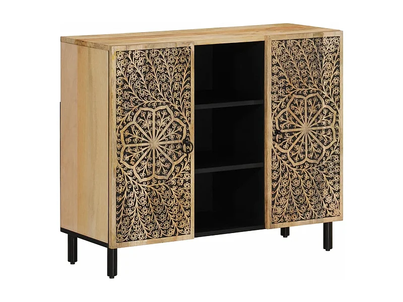 Armoire latérale 90x33x75 cm bois massif de manguier