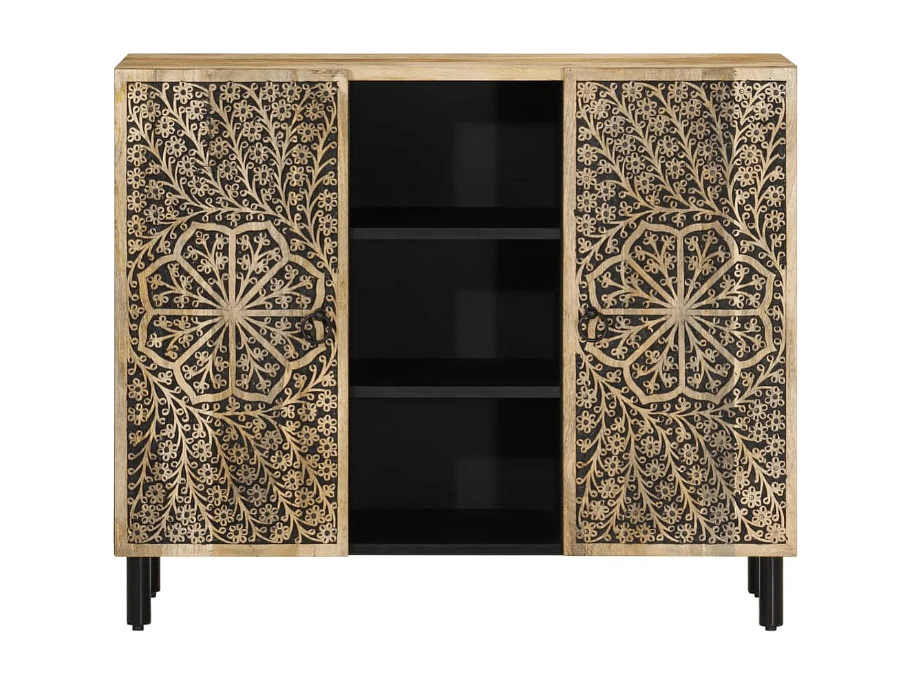 Armoire latérale 90x33x75 cm bois massif de manguier