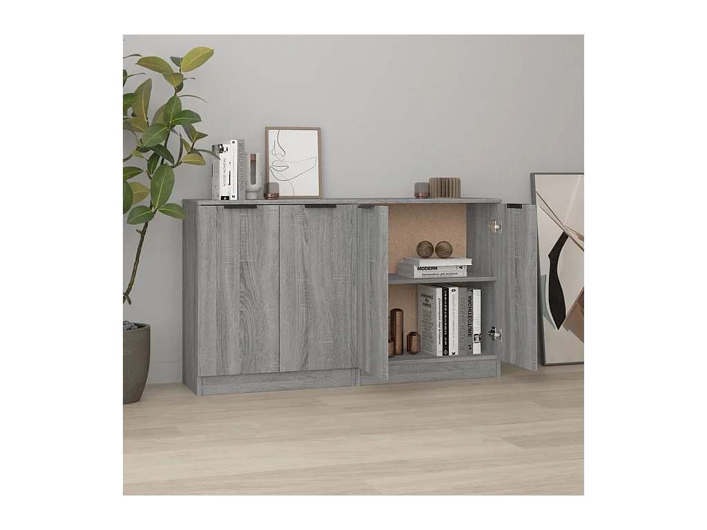 Buffets 2 pièces Sonoma gris 60x30x70 cm Bois d'ingénierie