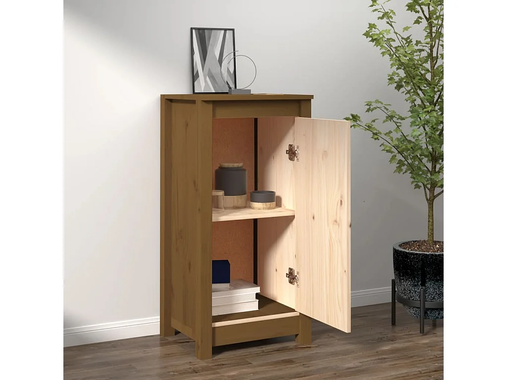 Buffet Marron miel 40x35x80 cm Bois massif de pin