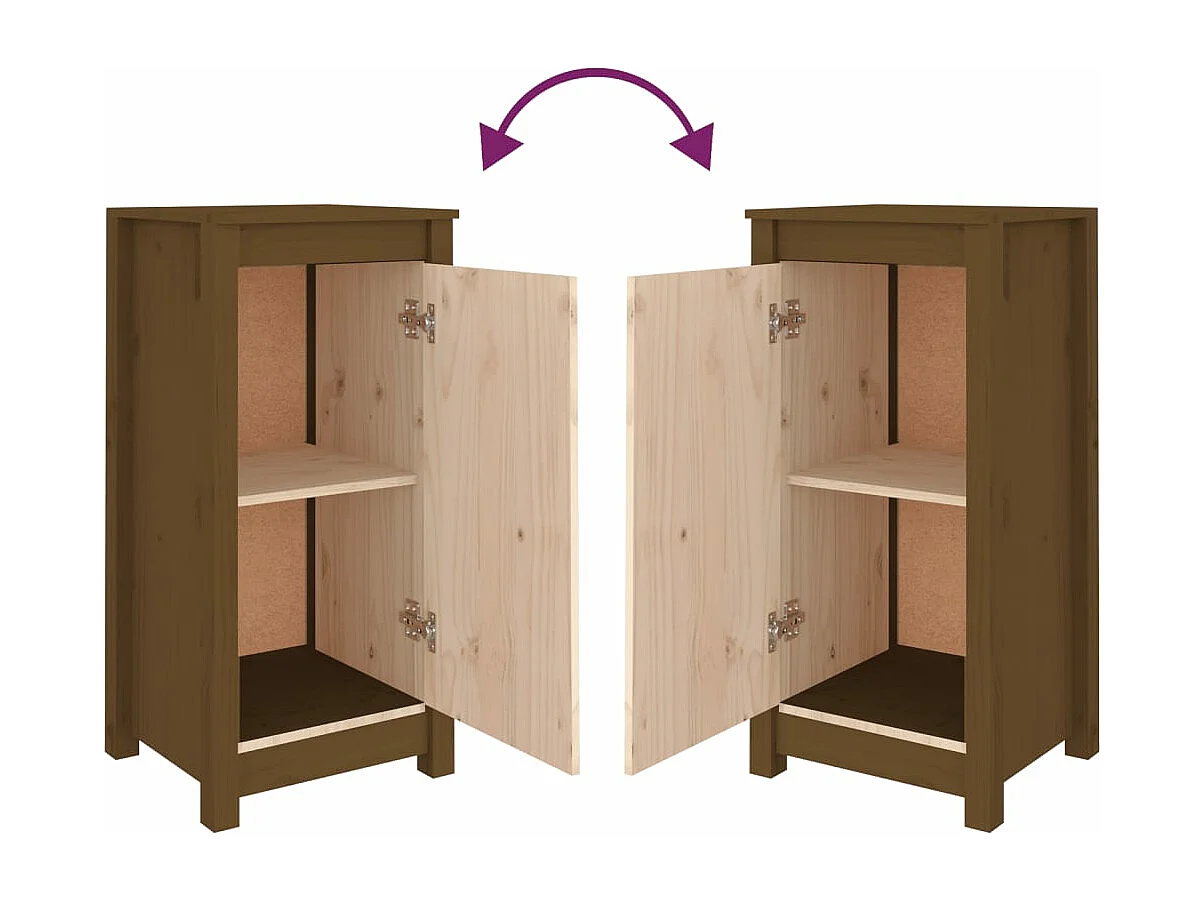 Buffet Marron miel 40x35x80 cm Bois massif de pin