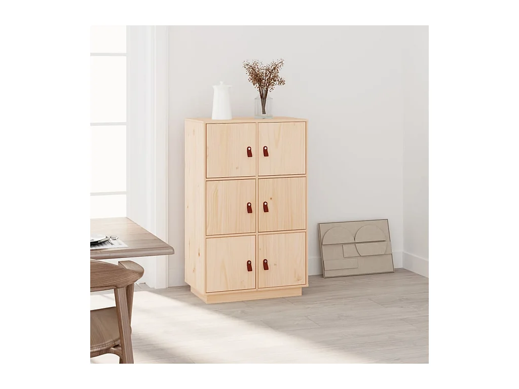 Aparador de madera maciza de pino 67x40x108,5 cm