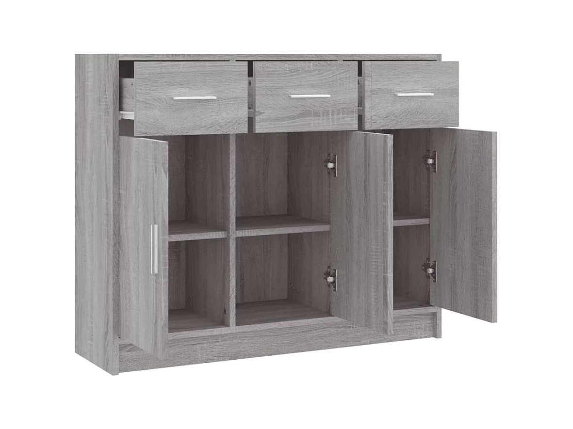 Aparador madera de ingeniería gris Sonoma 91x28x75 cm