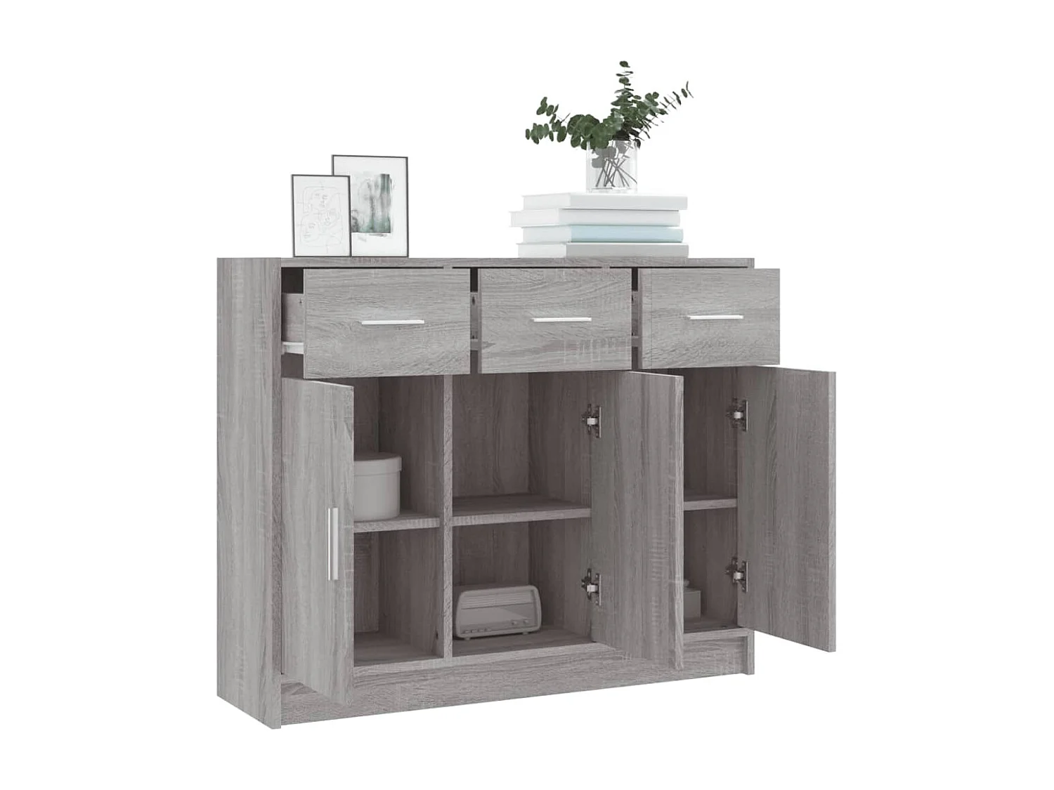 Buffet sonoma gris 91x28x75 cm bois d'ingénierie