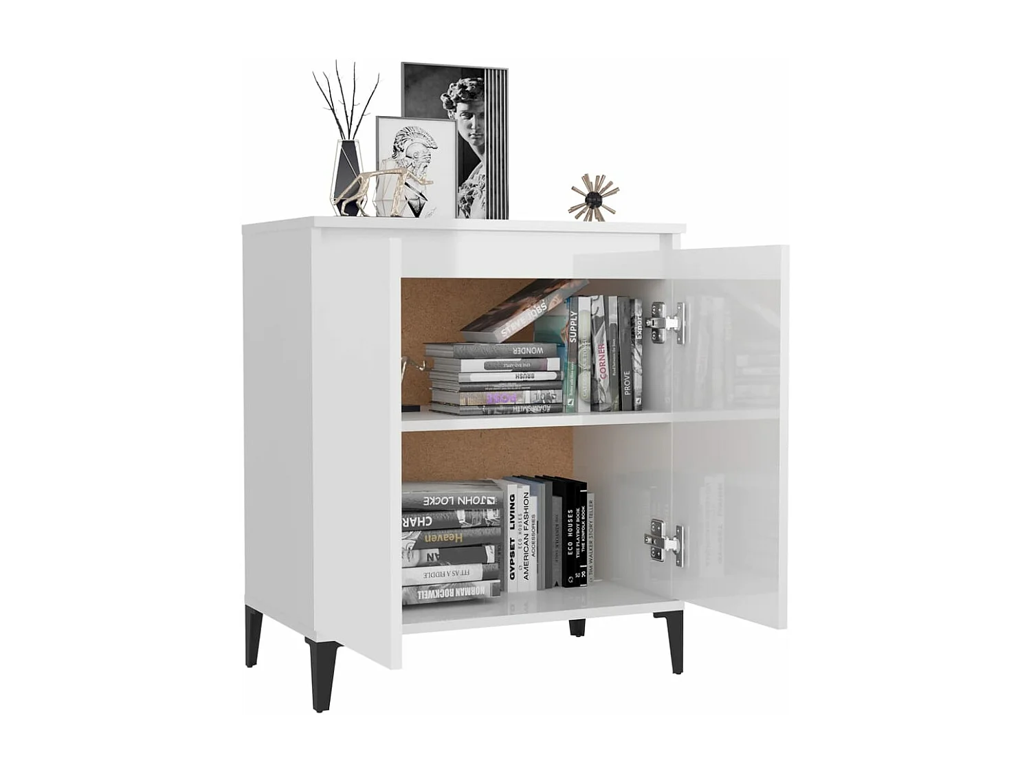 Buffet Blanc brillant 60x35x70 cm Aggloméré