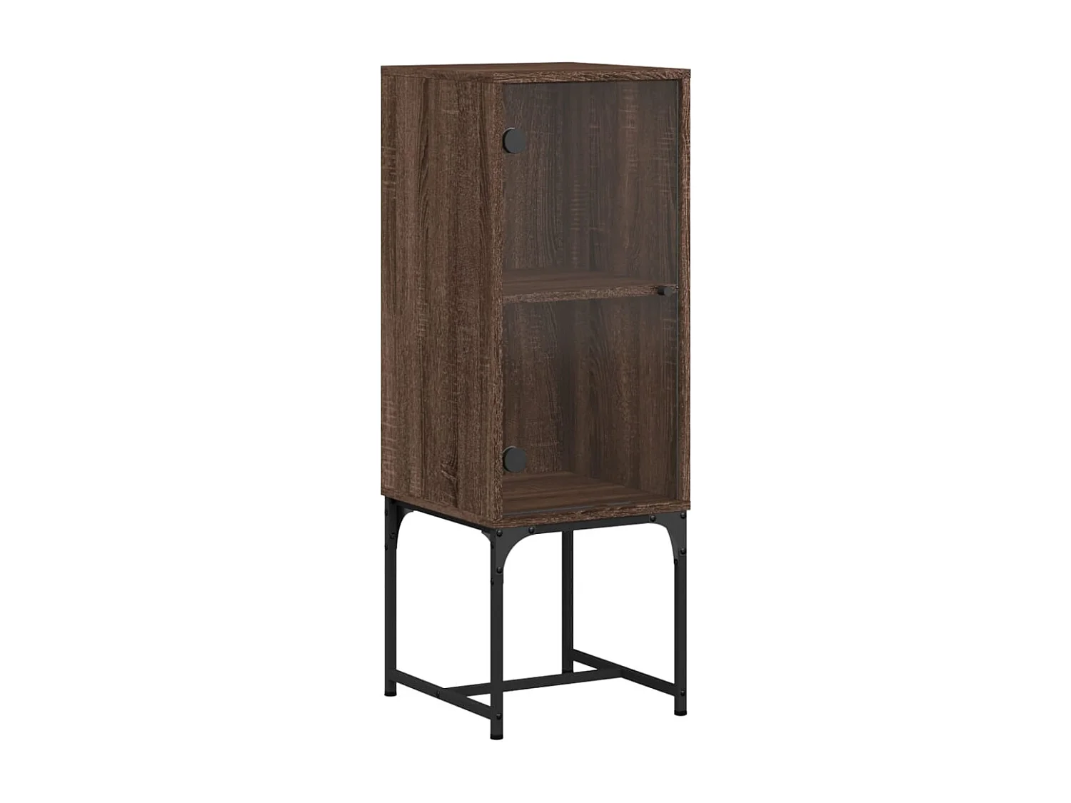 Armoire latérale avec porte en verre chêne marron 35x37x100 cm