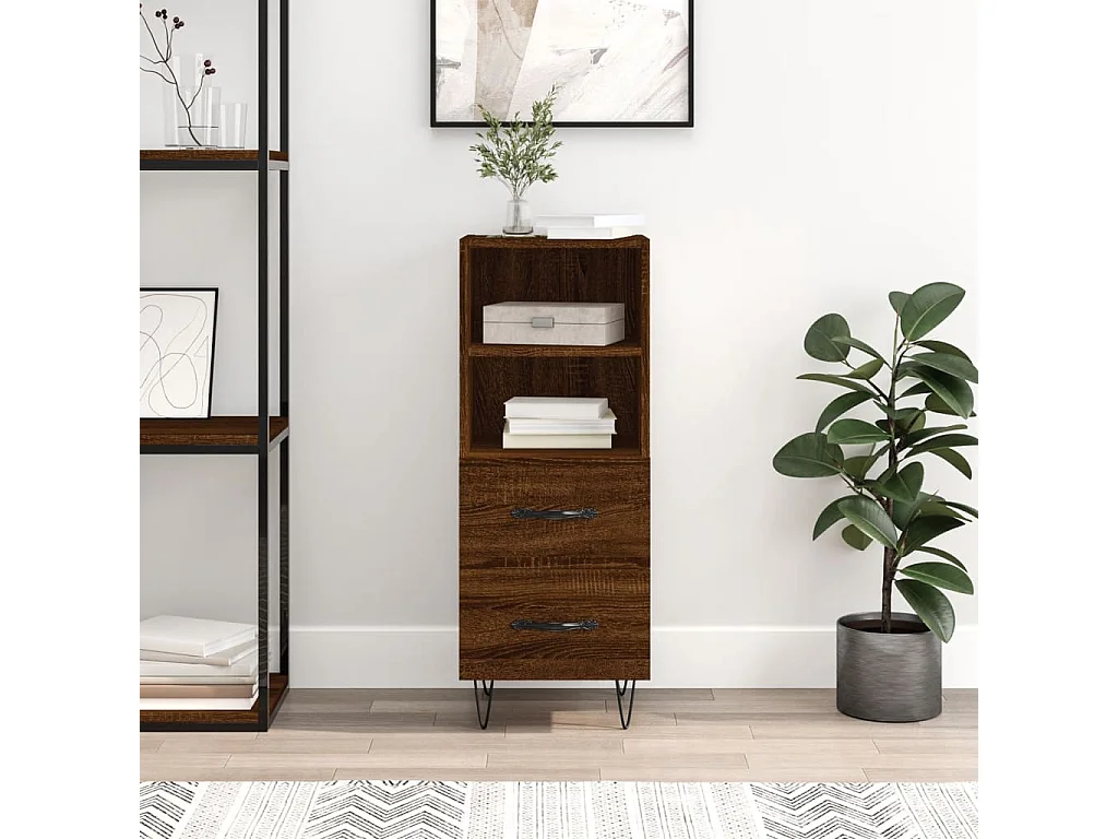 Buffet Chêne marron 34,5x34x90 cm Bois d'ingénierie