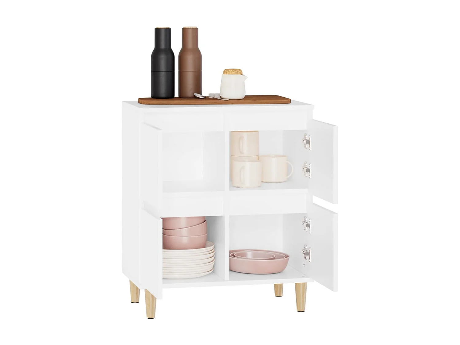 Buffet Blanc 60x35x70 cm Bois d'ingénierie