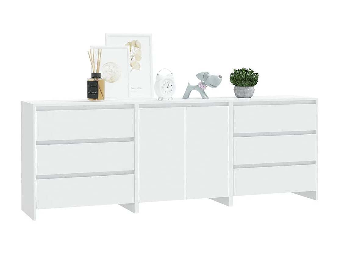 Buffets 3 pièces Blanc Bois d'ingénierie