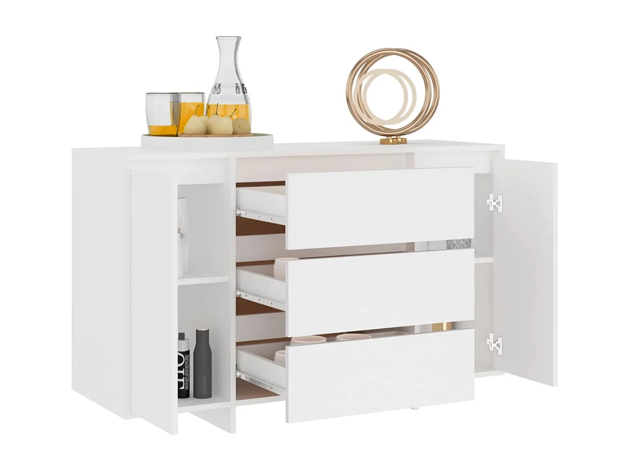 Buffet avec 3 tiroirs Blanc 120x41x75 cm Aggloméré