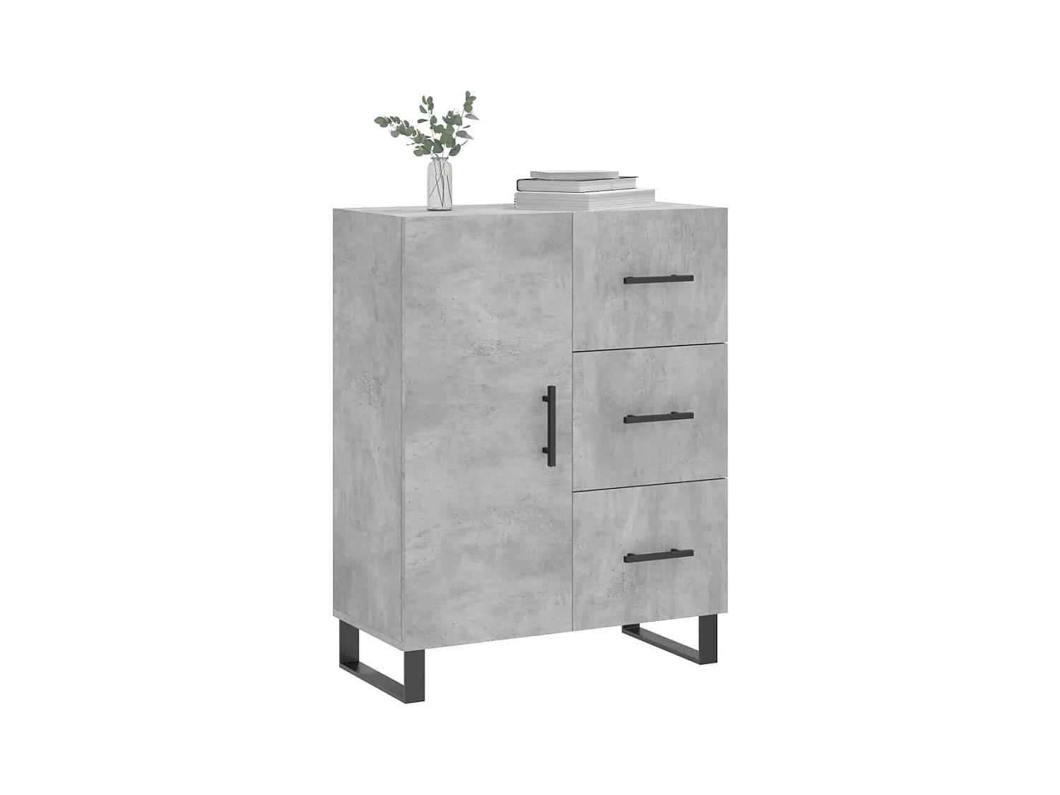 Aparador de madera de ingeniería gris hormigón 69,5x34x90 cm