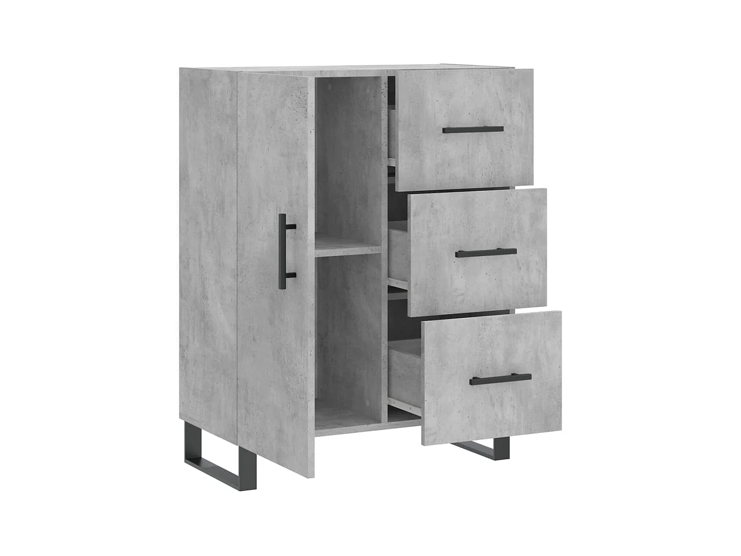 Aparador de madera de ingeniería gris hormigón 69,5x34x90 cm