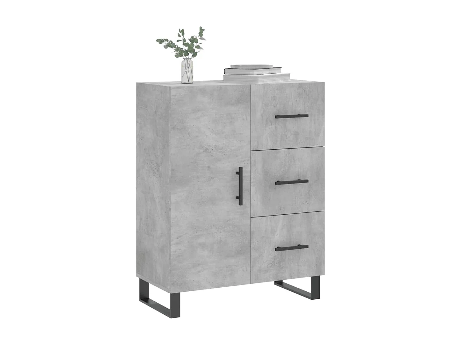 Buffet gris béton 69,5x34x90 cm bois d'ingénierie