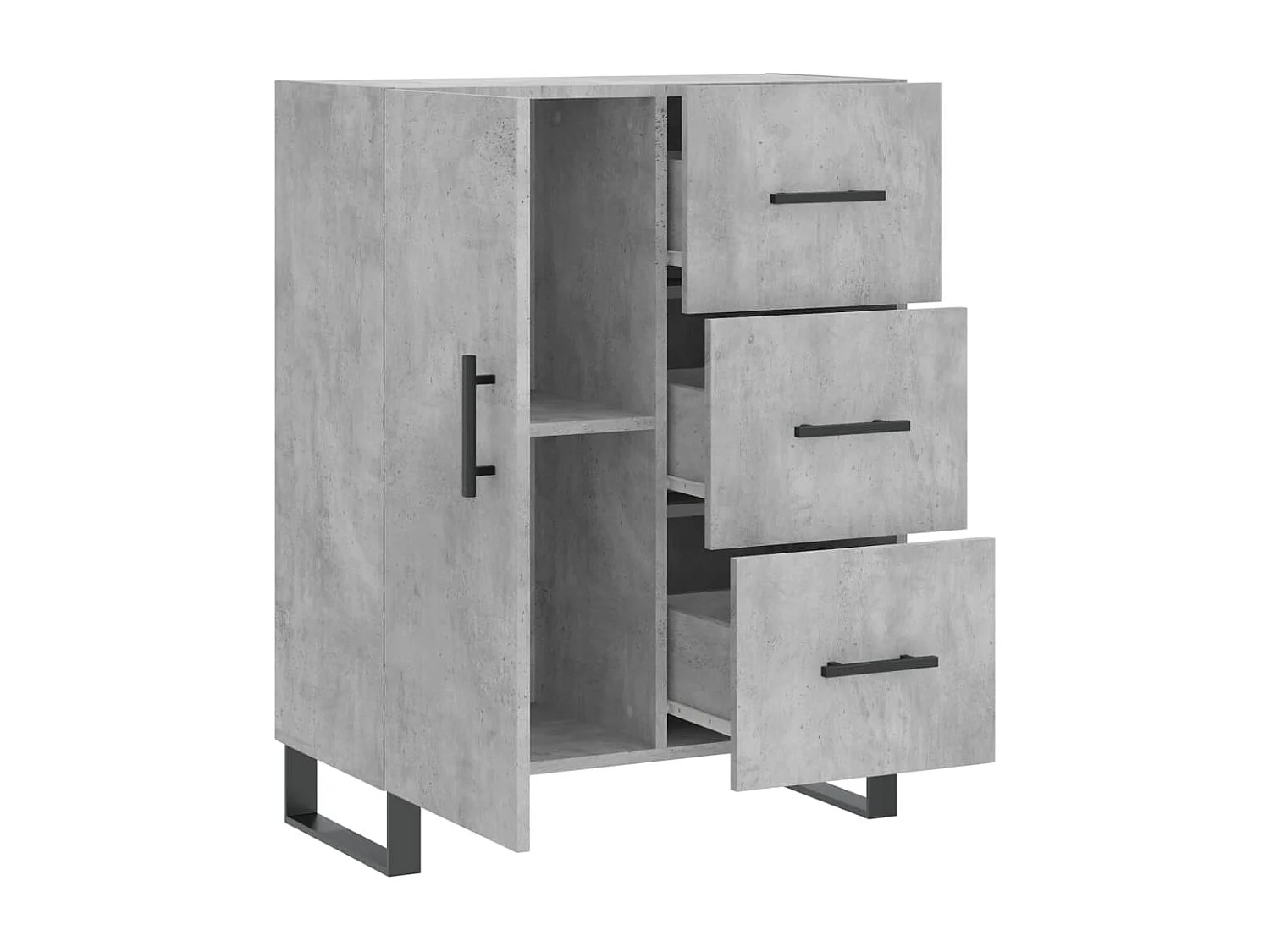 Buffet gris béton 69,5x34x90 cm bois d'ingénierie
