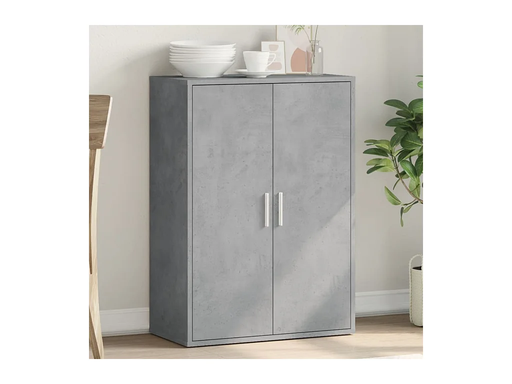 Buffet gris béton 60x31x84 cm bois d'ingénierie