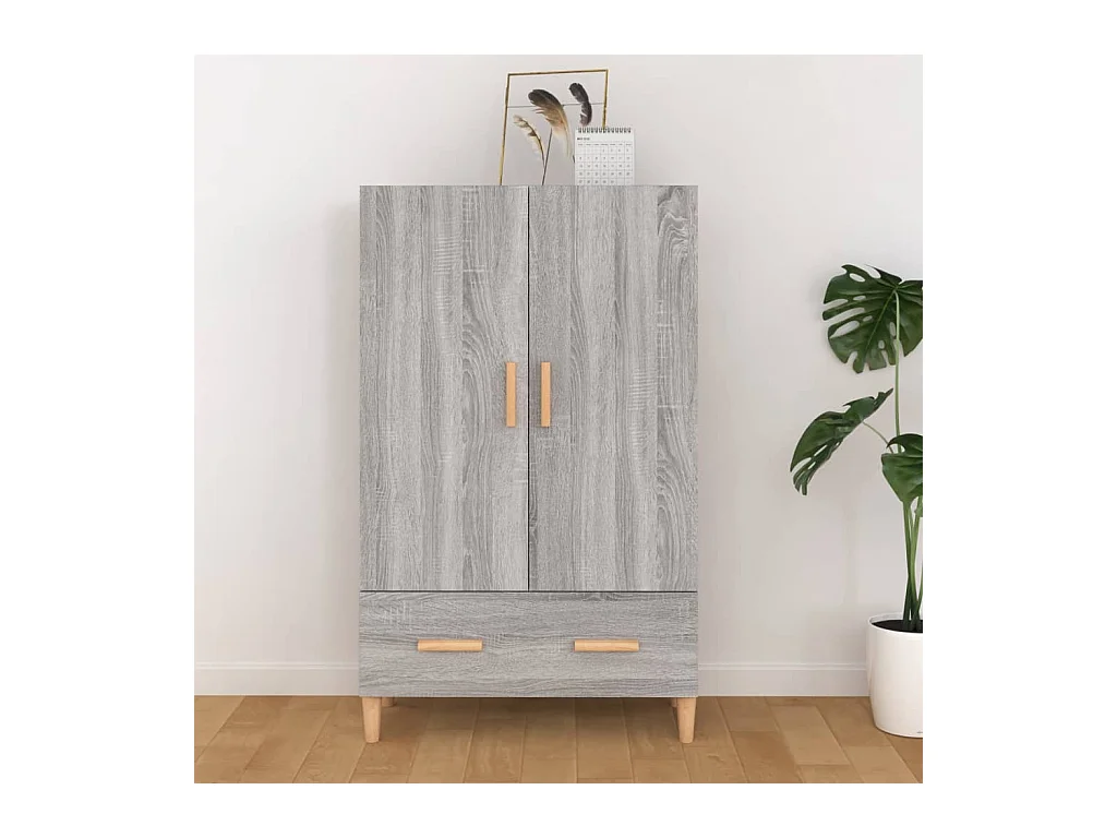 Hoge kast 70x31x115 cm bewerkt hout grijs sonoma eikenkleurig