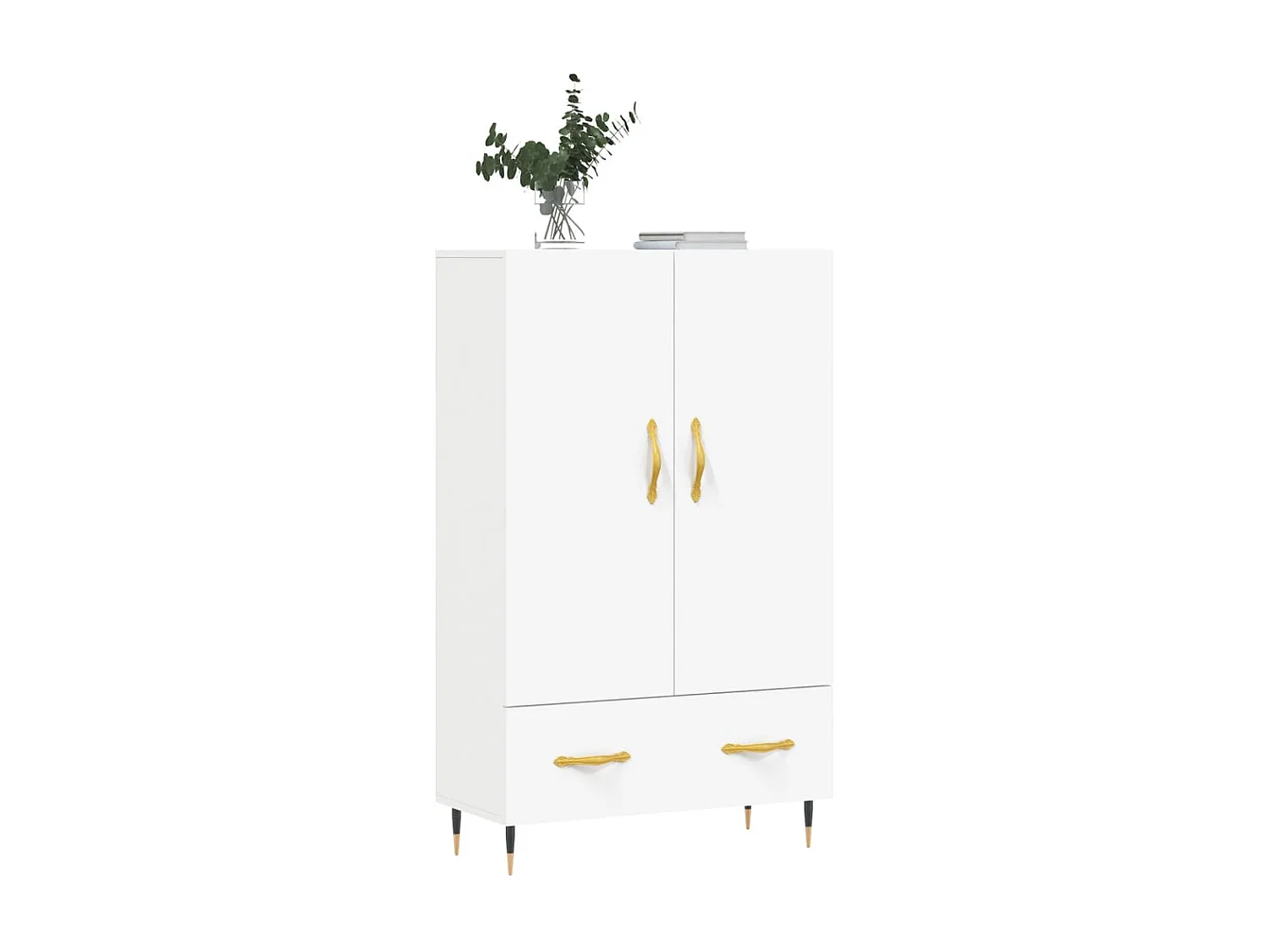 Buffet haut blanc 69,5x31x115 cm bois d'ingénierie