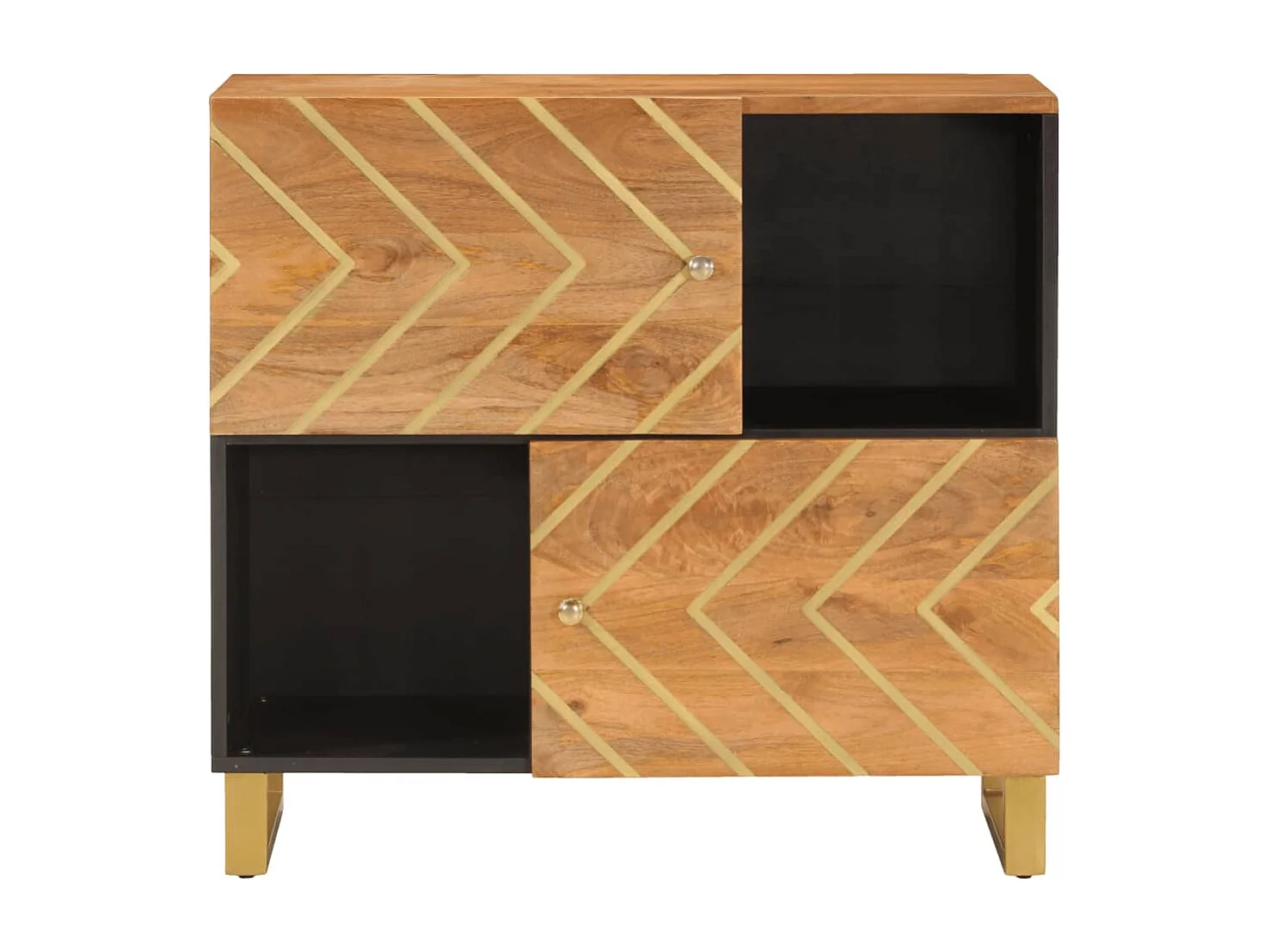 Móvel de apoio 80x33,5x75 cm mangueira maciça castanho e preto