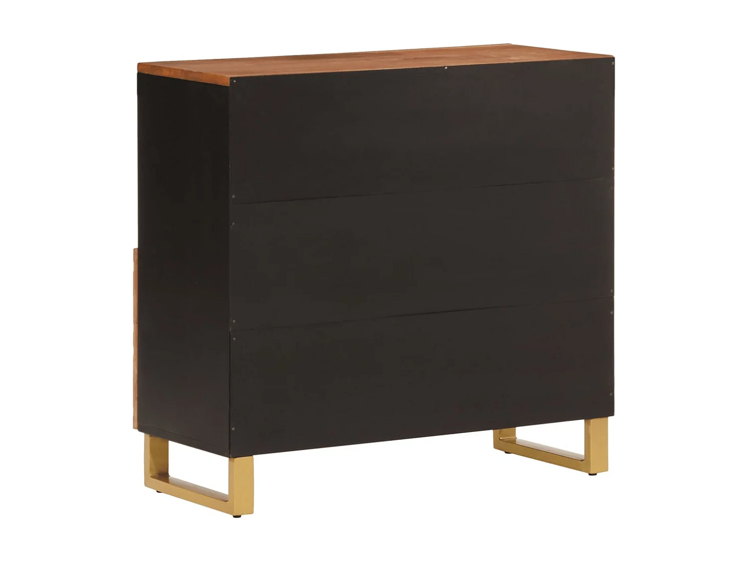 Armoire latérale marron et noir 80x33,5x75 cm bois de manguier