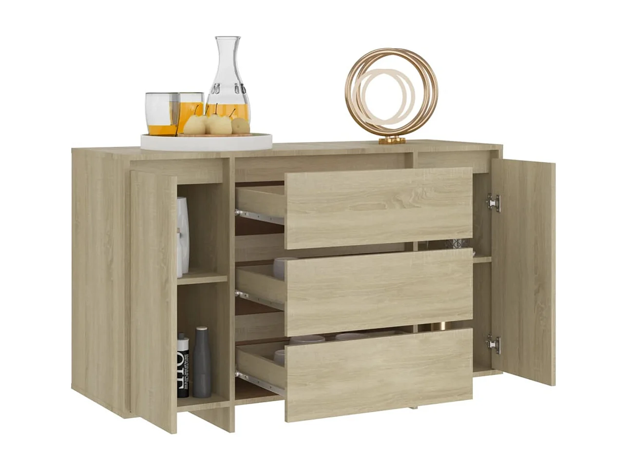Buffet avec 3 tiroirs Chêne Sonoma 120x41x75 cm Aggloméré