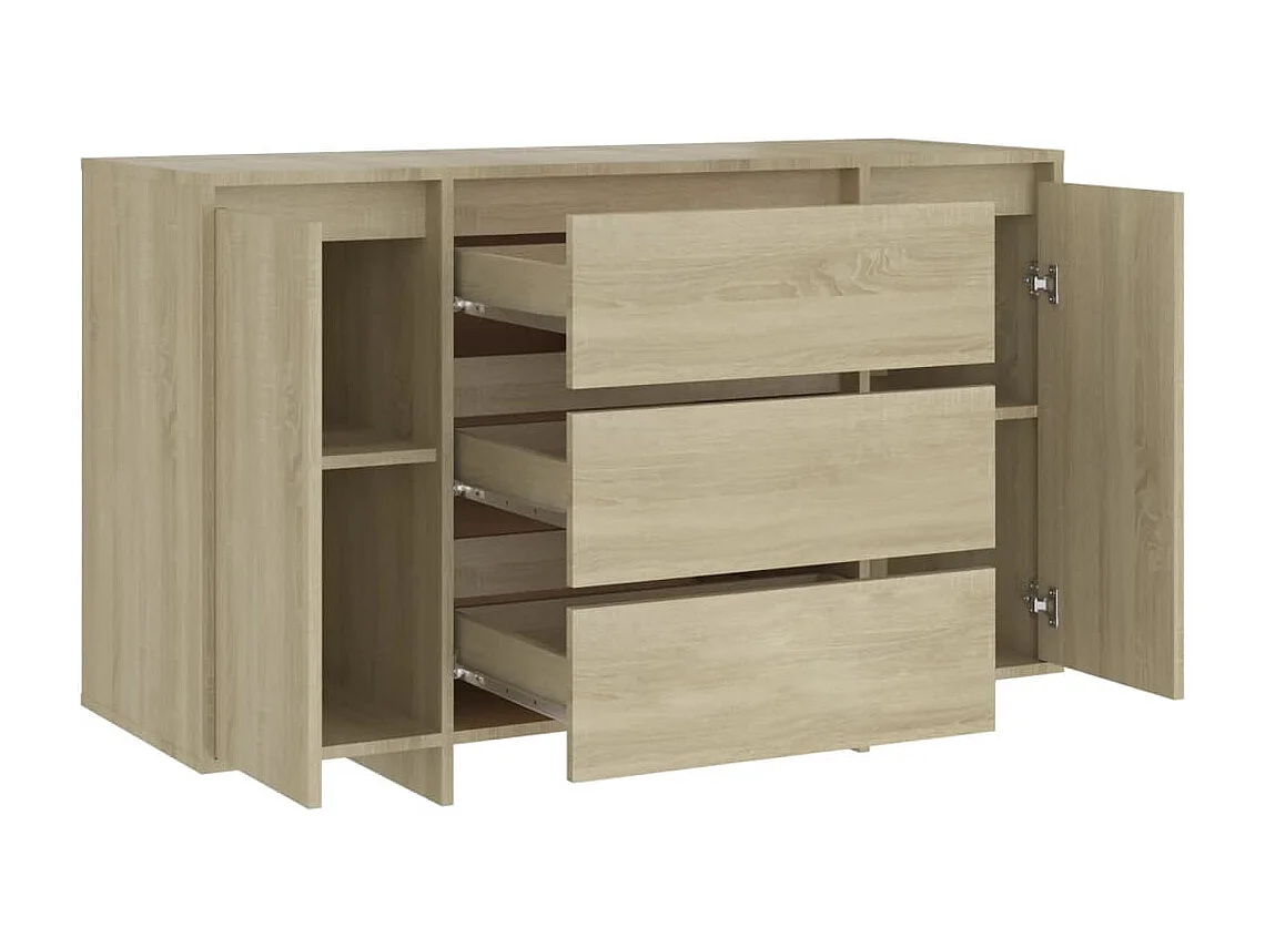 Buffet avec 3 tiroirs Chêne Sonoma 120x41x75 cm Aggloméré