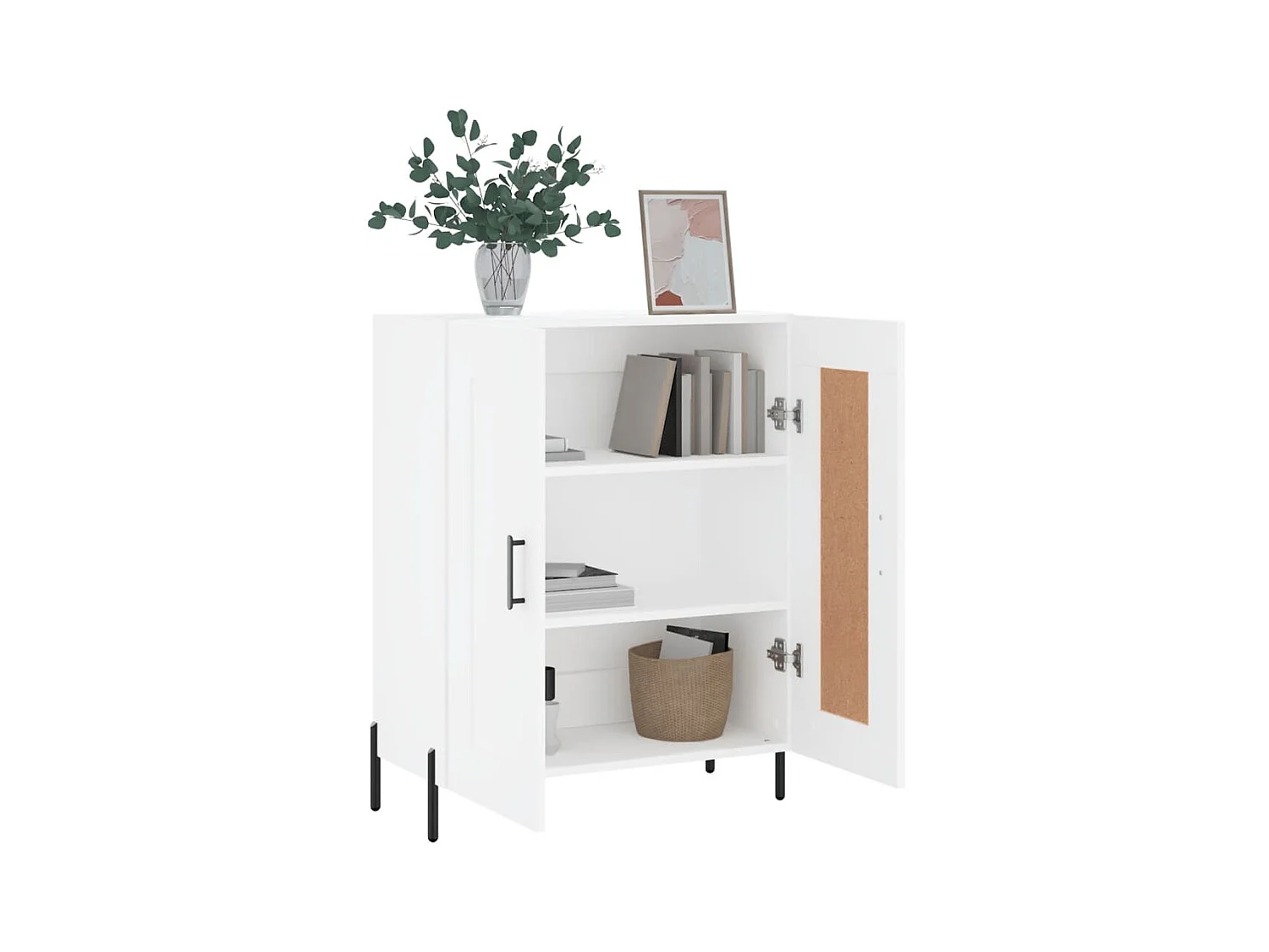 Dressoir 69,5x34x90 cm bewerkt hout wit