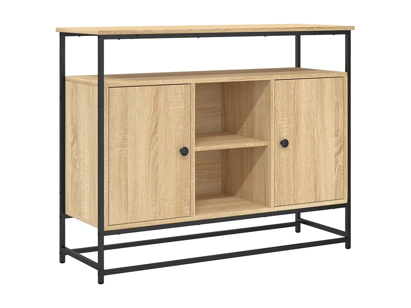 Dressoir 100x35x80 cm bewerkt hout sonoma eikenkleurig